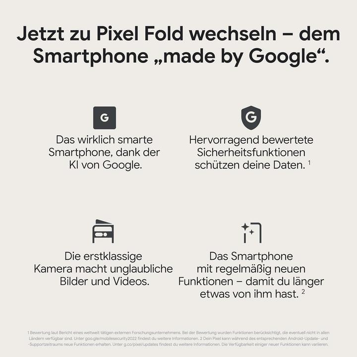 Actual product image Google Pixel Fold 256 GB 5G Porcelain EU (256 GB, Beige, Porcelain white, 7.60", Dual SIM, 5G)