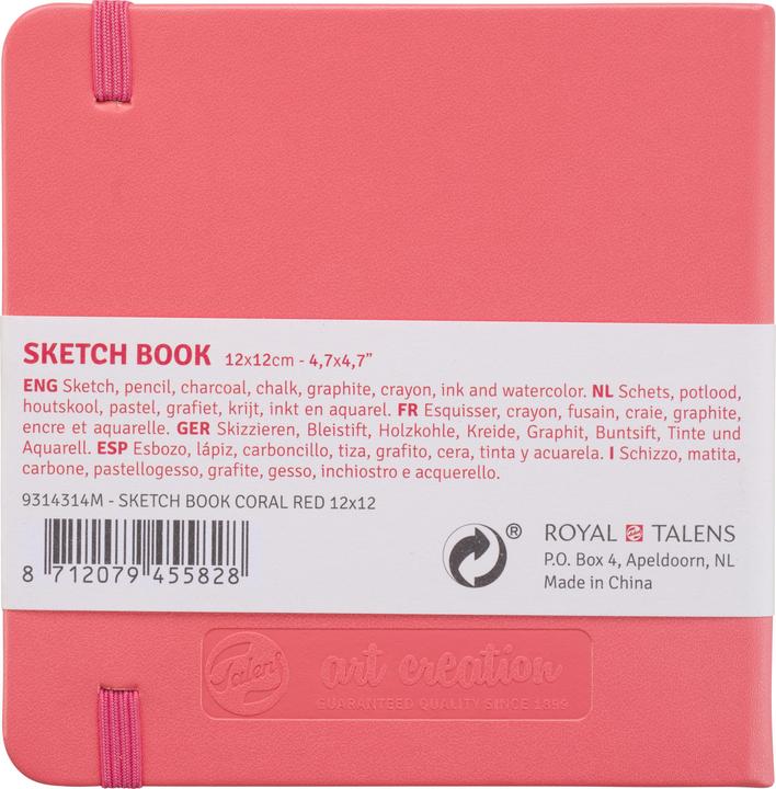 Produktbild Talens Malbuch 12 x 12 cm Korallrot (12 x 12 cm, Blanko)