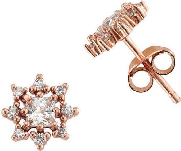 Actual product image Bijouteria Ear studs (Zirconia, PVD coating (gold coloured), Silver 925)