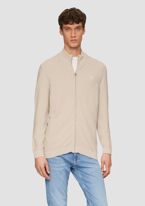 Image du produit s.Oliver Strickjacke Strukturierte Strickjacke mit Logo-Patch (XXL)