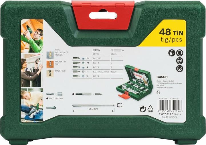Produktbild Bosch Zubehör V-Line TiN-Bohrer- und Bit-Set (Innensechskant, Kreuz Pozidriv PZ, Schraubschlitz)