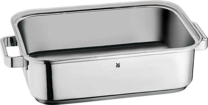 Produktbild WMF Dampfgarer Bräter 6,5l Glasdeckel Garblech Vitalis Aroma Edelstahl Induktion (Bräter + Schmortopf, Edelstahl)