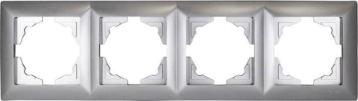 Actual product image Gunsan Visage 4-socket frame for 4 sockets switch dimmer silver