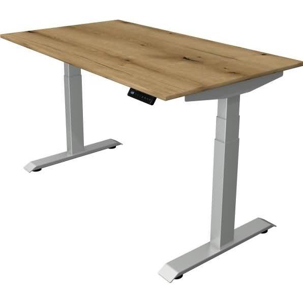 Kerkmann, Schreibtisch, Move 4 elektrisch höhenverstellbarer Schreibtisch eiche rechteckig, T-Fuss-Gestell silber 14