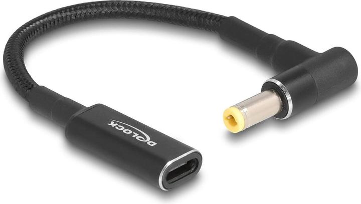 Actual product image Delock Adapter cable for notebook charging cable USB Type-C™ socket to 5.5 x 2.5 mm plug 90° angled 15 cm (0.15 m)