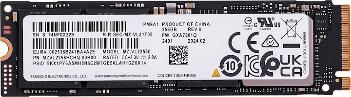 Actual product image Samsung PM9A1 (256 GB, M.2 2280)