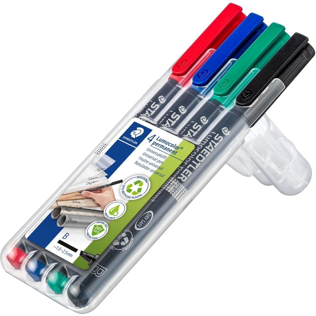 Staedtler, Marker, Lumocolor permanent (Mehrfarbig, 2.50 mm, 4 x)