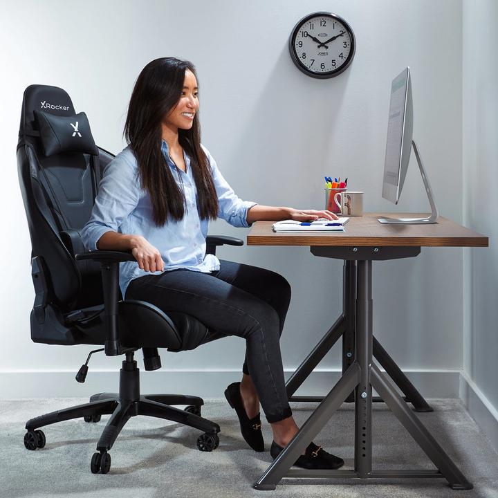 Actual product image X Rocker Chaise de jeu eSport Agility Sport avec ajustement ergonomique Noire Carbone