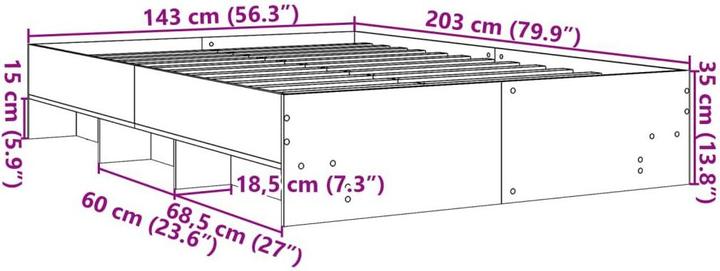 Actual product image vidaXL Bedstead (140 x 200)