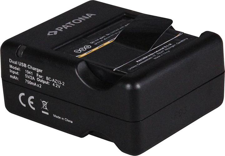 Actual product image Patona Dual fast charger for Xiaomi Yi AZ13-2 AZ13-1 incl. Micro-USB cable (Camera battery charger)