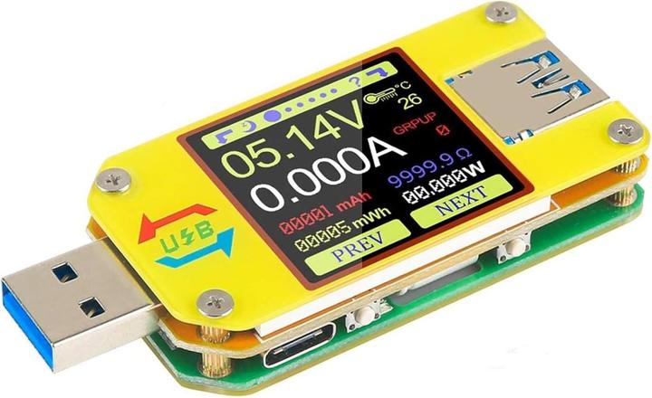 Produktbild PowerGuard UM34C USB Multimeter mit Bluetooth für USB-C & USB-A (Hand-Multimeter)