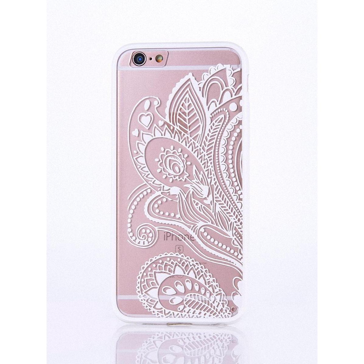 König Design Apple iPhone 8 Handy Hülle Mandala Case Schutzhülle Motiv Cover Blüte Weiss Neu (Apple iPhone 8), Smartphon...