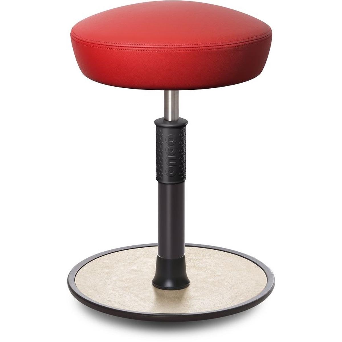 Ongo, Bürostuhl, Sitz- Stehhocker Free Regular Hutsitz Boxmark Leder Rot schwarz /cremeweiss