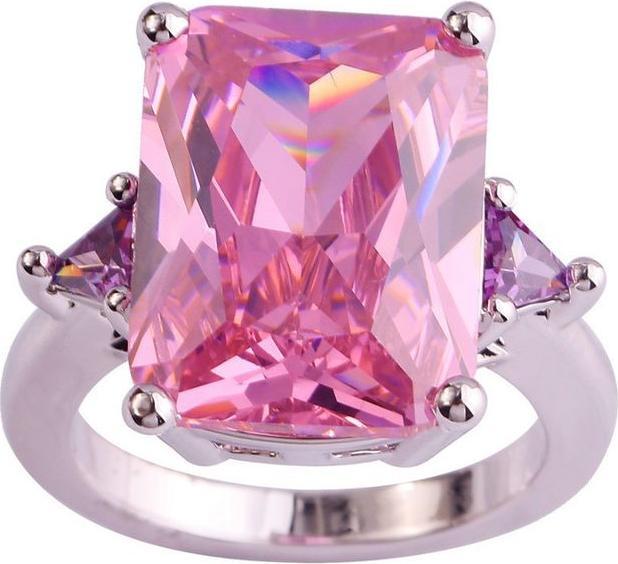 Produktbild Hermex versilberter Ring mit Pink Topas - Gr. 52 / Size 6 (51)