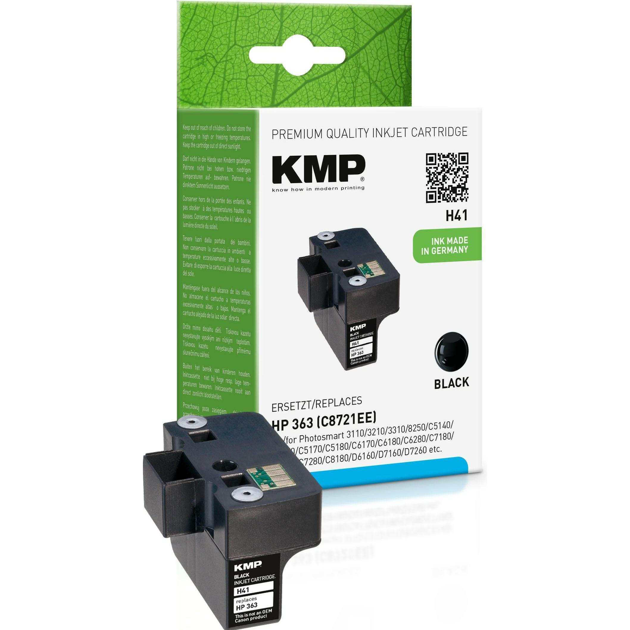KMP, Druckerpatrone, Tinte ersetzt HP363 (C8721EE) (BK)