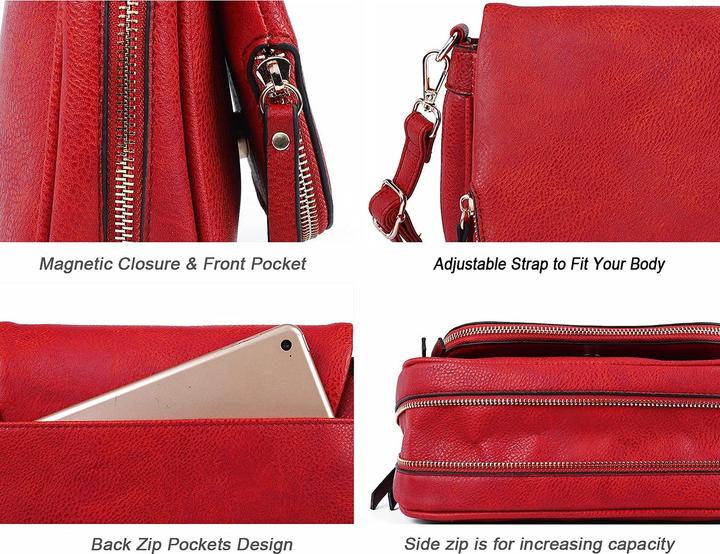 Produktbild Only-Bags.Store Kleine Crossbody-Tasche, PU-Leder, über die Schulter, Crossbody-Handtaschen mit mehreren Taschen