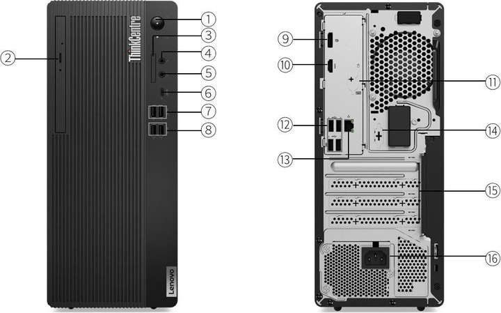 Actual product image Lenovo ThinkCentre M70t Gen 5 (Intel Core i5-14500, 16 GB, 512 GB)