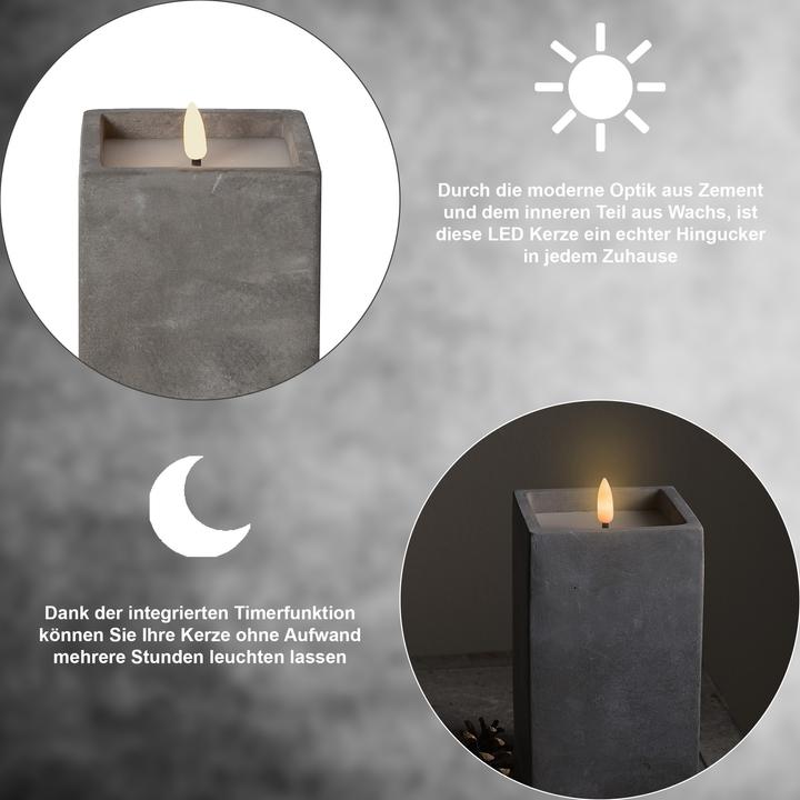 Produktbild Star Trading LED Kerzen mit Timerfunktion | LED Kerze mit Timer | LED Kerzen flackernde Flamme | Wei (1x)