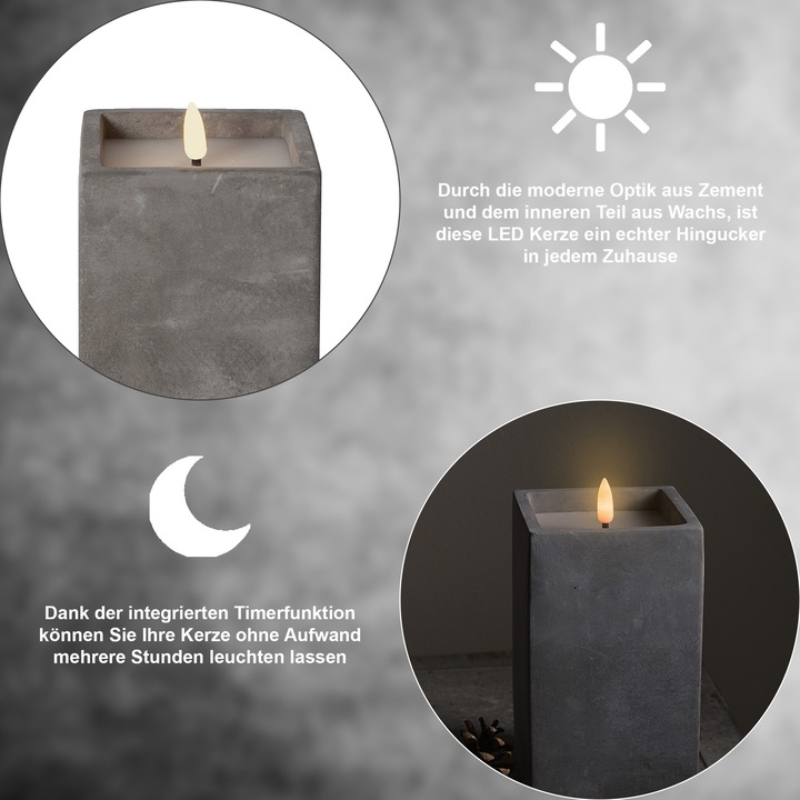 Immagine prodotto Star Trading Candele LED con funzione timer | Candela LED con timer | Candele a LED con fiamma tremo (1 x)