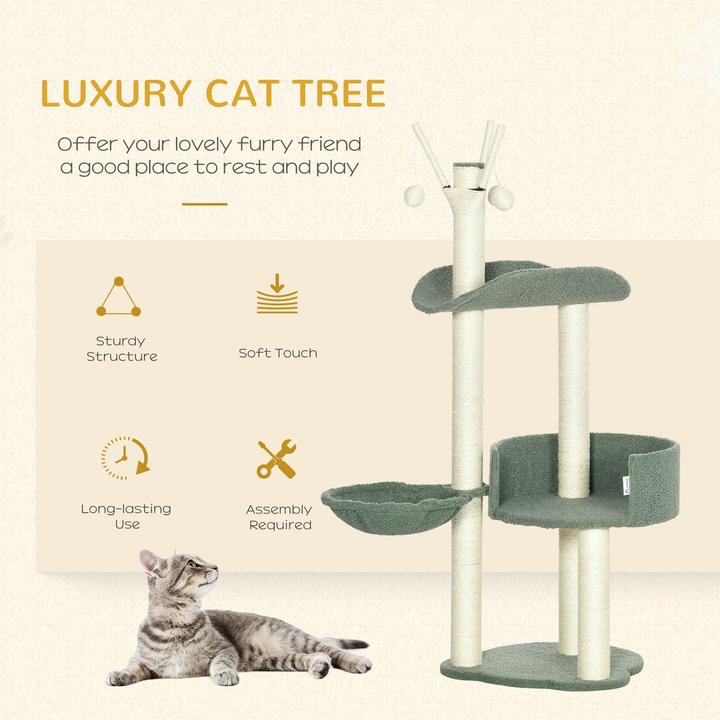 Actual product image Jamb Scratching post (123 cm, Green and cream white)