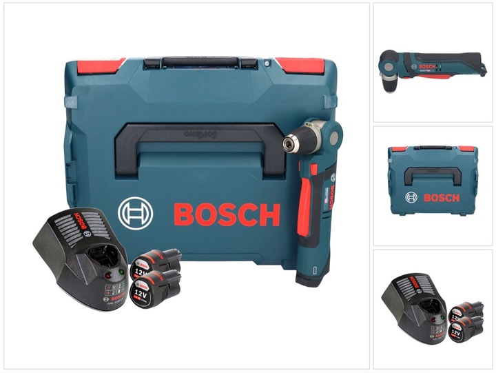 Image du produit Bosch Professional Bosch GWB 12V-10 Perceuse d'angle sans fil 12V 11Nm + 2x batterie 3,0Ah + chargeur + L-Boxx (Fonctionnement sur batterie)