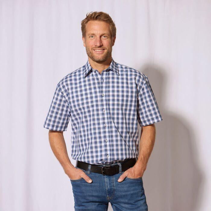 Immagine prodotto Explorer Kurzarmhemd, kariert marine-weiss (M)
