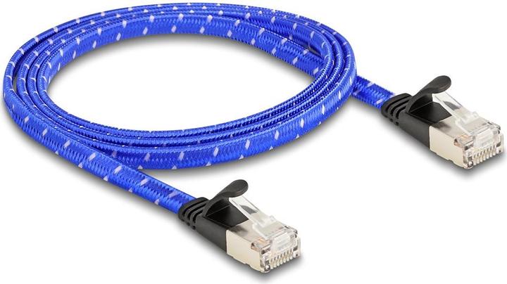 Produktbild Delock RJ45 Flachband Netzwerkkabel mit Geflechtmantel Cat.6 (U/FTP, CAT6a, 1 m)