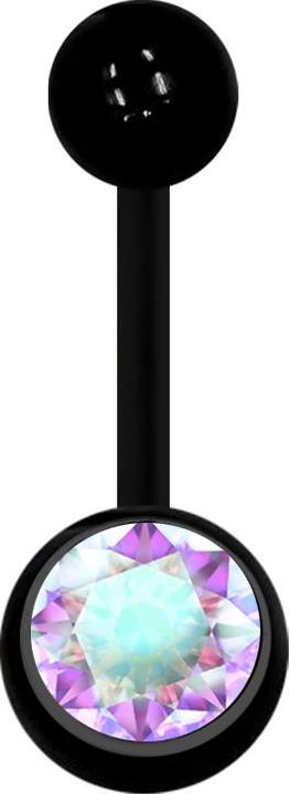 Immagine prodotto Star Piercing Banana nera con sfera e cristallo multicolore (Acrilico, senza ottone)