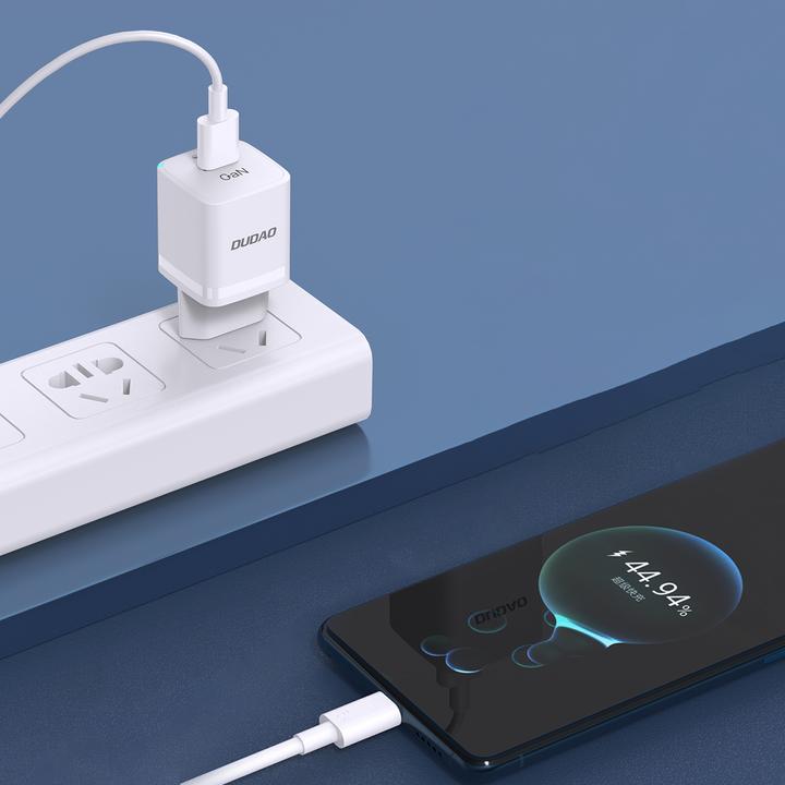 Productafbeelding Dudao Wandladegerät GaN 33W PPS USB C/USB A13Pro - weiss (33 W)
