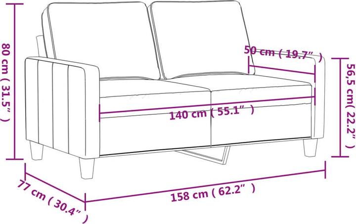 Produktbild vidaXL 2-Sitzer-Sofa (2-Sitzer)