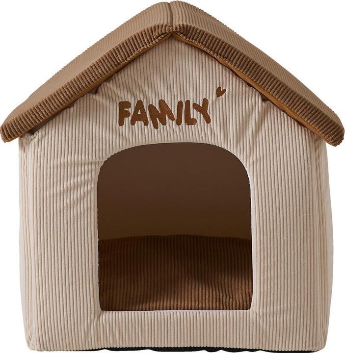 Actual product image Vertbaudet Hundehütte aus Cord FAMILY, Dach abnehmbar (Dog house)