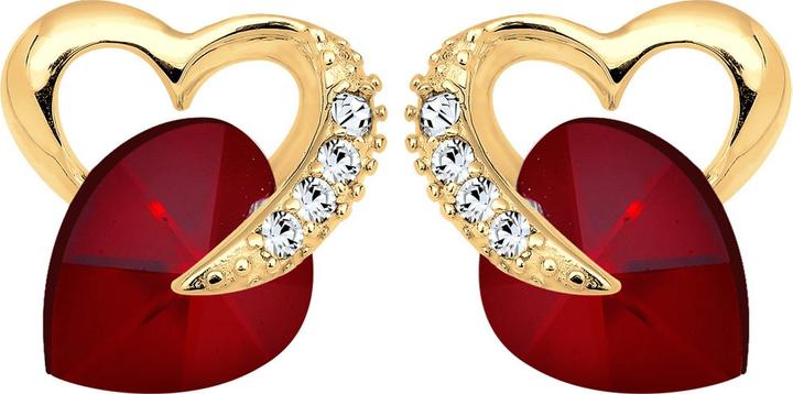 Immagine prodotto Elli Orecchini Cuore Amore Cristalli Argento 925 Miele (Cristallo di vetro, Argento 925)