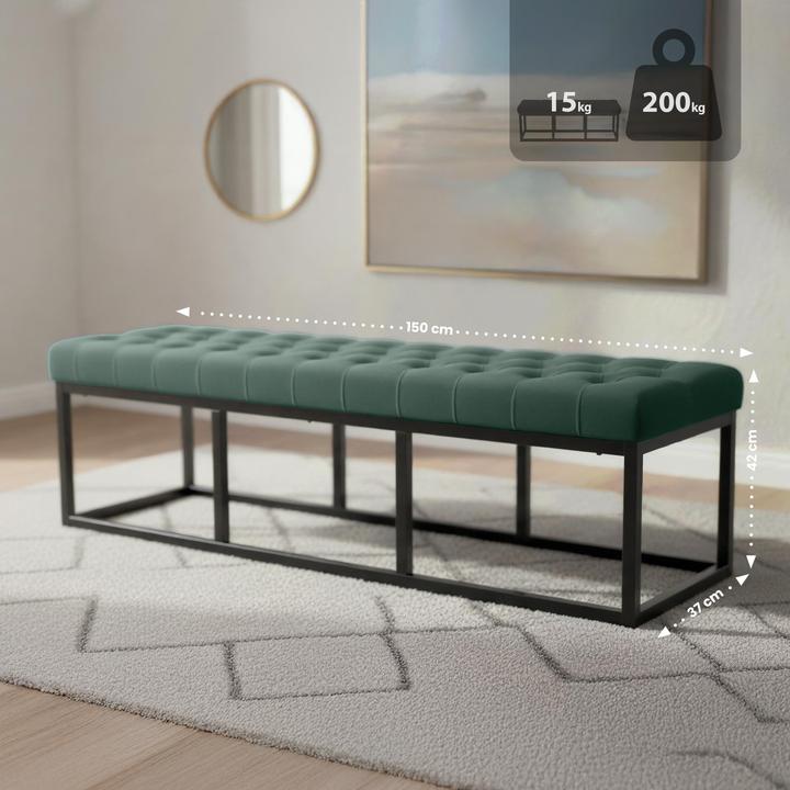 Produktbild CLP Polson Samt Schwarz (150 cm)