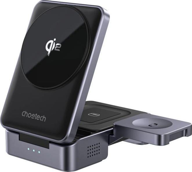 Actual product image Choetech T637-F 3in1 QI2 Magleap Wireless Ladegerät Schwarz