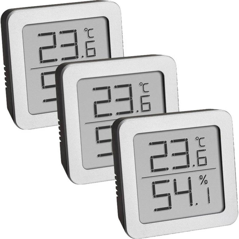 TFA Thermo-Hygrometer SET, Thermometer + Hygrometer, Silber