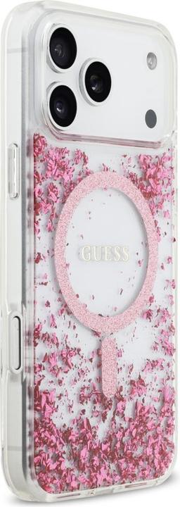 Productafbeelding Guess - Resin Bottom Glitter MagSafe (GUHMP17XRGRGEP) - iPhone 17 Pro Max - Pink (Apple iPhone 17 Pro Max)