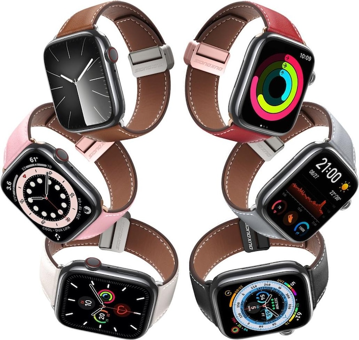Actual product image Dux Ducis YA Strap (42 mm, 44 mm, 45 mm, 49 mm, Calfskin, Apple Watch Series 1, Apple Watch Series 2, Apple Watch Series 3, Apple Watch Series 4, Apple Watch Series 5, Apple Watch Series 6, Apple Watch Series 7, Apple Watch Series 8, Apple Watch Series 9, Apple Watch SE, Apple Watch Ultra, Apple Watch Ultra 2)