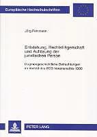 Produktbild Entstehung, Rechtsträgerschaft und Auflösung der juristischen Person (Deutsch, 2006)