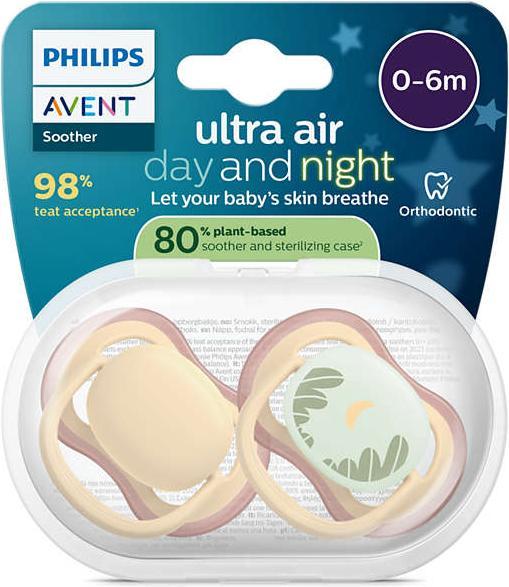 Actual product image Philips Avent Pacifier SCF087/09 ultra air day and night (2x, 0 - 6 Months)