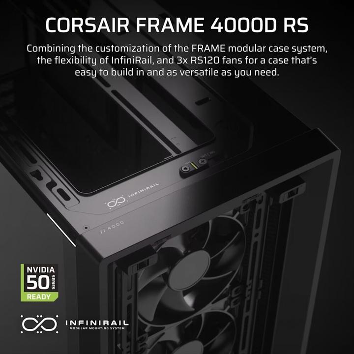 Produktbild Corsair Geh Midi FRAME 4000D RS Mid-Tower, Black (Mini-ITX, ATX, mATX, E-ATX)
