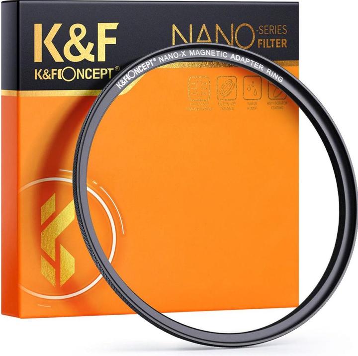 K&F Concept 67mm Magnetic Round Mirror Series Adapter Ring, Matte Black, Frame Thickness 2.16mm (Filter adapters)