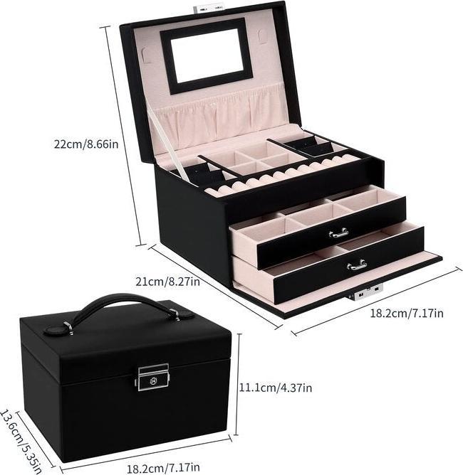 Produktbild Only-Bags.Store Schmuckkästchen, Schmuckkästchen mit Schubladen, PU-Leder-Schmuckkästchen Schmuckkästchen Grosser