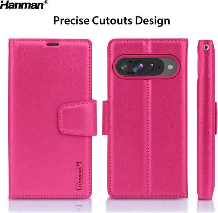 Produktbild Hanman Google Pixel 10 / 10 Pro - Mill Flip Case mit 3 Kartenfächern, Pink (Google Pixel 10, Google Pixel 10 Pro)