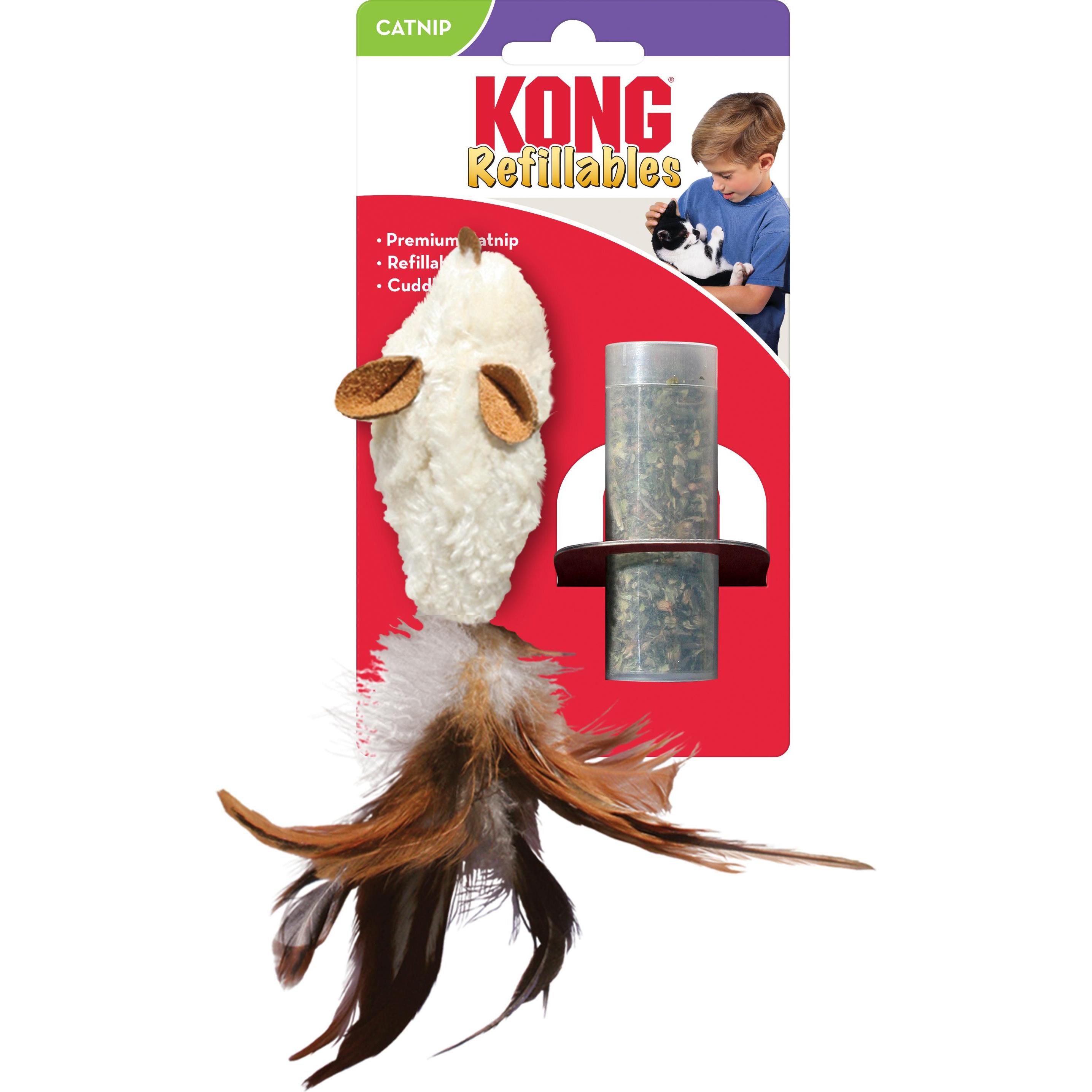 Thumbnail - KONG Refillables Feather Mouse braun (2.5x16.5cm) (Katzenspielzeug), Katzenspielzeug