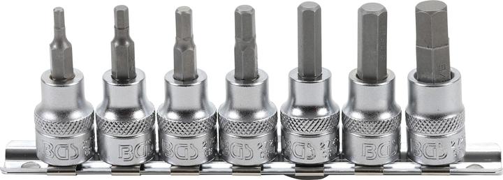Produktbild BGS Bit-Einsatz-Satz 10 mm (3/8") Innensechskant 1/8" - 3/8" Zollgrössen 7-tlg. (10 mm (3/8"), 12,5 mm (1/2"), 1/8)