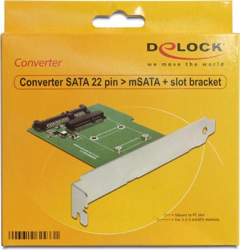 Produktbild Delock mSATA zu SATA Adapter, PC Slot