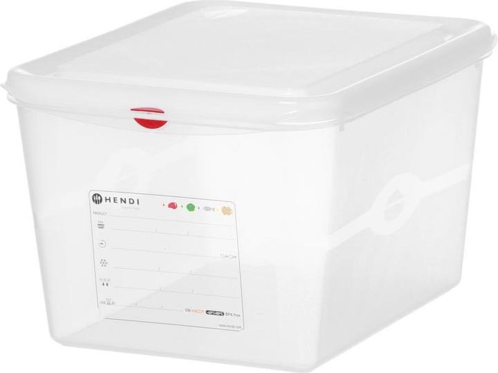 Actual product image Hendi Behälter GN 1/2 Polypropylen,, GN 1/2, 12,5L, Transparent, 325x265x(H)200mm (GN 1/2, 12.50 l)