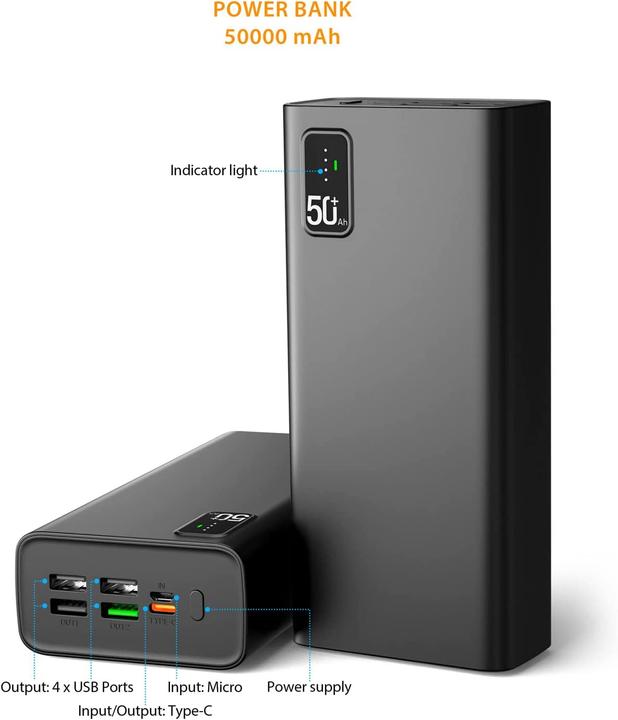 Produktbild Toospon Portable Charger (50000 mAh, 22.50 W)