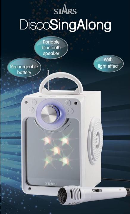 Actual product image Liniex Stars - Karaoke Machine - White (30218)