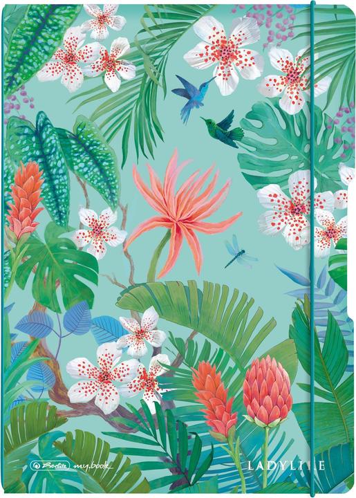 Herlitz Ladylike Jungle Notizbuch A4 80 Blätter Grün (A4, Liniert, Weicher Einband)